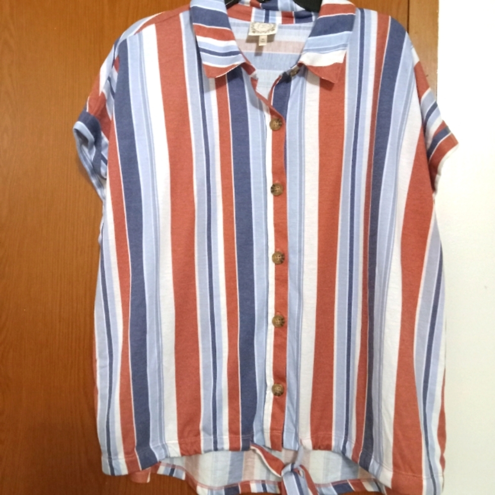 Striped Button-Up Shirt